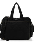 Nylon Quilted Diaper Tote Bag Black