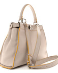 Vitello Seta Burro Medium Peekaboo Iconic Satchel Grigio Polvere Mattone
