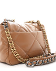 Lambskin Quilted Medium CHNL 19 Flap Brown