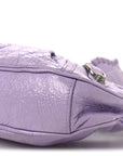 Extra Supple Calfskin Crocodile Embossed Le Cagole Shoulder Bag XS Lilac