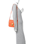 Snakeskin Medium Classic Box Flap Orange