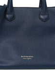 Derby Calfskin House Check Medium Banner Tote Ink Blue