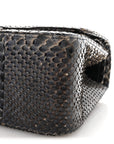 Metallic Snakeskin Jumbo Double Flap Blue