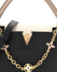 Taurillon Flower Chain Capucines MM Black Galet Gray Pearly Cream