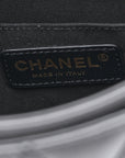Calfskin Quilted Top Handle Flap Black