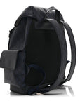 GG Supreme Monogram Textured Dollar Calfskin Medium Ophidia Double Buckle Backpack Blue Dark Blue Black