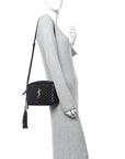 Calfskin Matelasse Monogram Lou Camera Bag Black