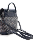 Goyardine Calfskin Mini Alpin Backpack Navy
