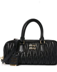 Nappa Matelasse Large Arcadie Top Handle Bag Black