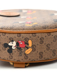 X DISNEY Mini Vintage GG Supreme Monogram Mickey Mouse Round Backpack Beige Vintage Sun Oil