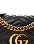 Calfskin Matelasse Mini GG Marmont Shoulder Bag Black