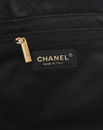 Lambskin Quilted Large Tote Black