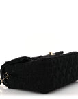 Tweed Quilted Mini Rectangular Flap Black