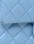 Lambskin Quilted Mini Rectangular Flap Light Blue