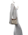 GG Supreme Monogram Emblem Small Shoulder Bag Beige Ebony Sundial