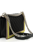 Canvas Quilted New Medium Fluo Boy Flap Black Grey Yellow