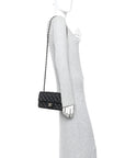 Lambskin Quilted Mini Rectangular Flap Black