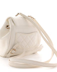 Caviar Quilted Mini Business Affinity Backpack White