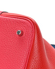 Taurillon Clemence Casaque Picotin Lock 22 MM Rouge De Coeur Rose Extreme Bleu Zanzibar