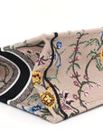 Canvas Embroidered Petites Fleurs Medium Book Tote Rose Multicolor