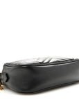 Calfskin Matelasse Small GG Marmont Chain Shoulder Bag Black
