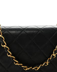 Lambskin Quilted Small Single Flap Bag Black