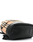 House Check Canvas Calfskin Small Nico Backpack Archive Beige