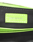 Extra Supple Calfskin Crocodile Embossed Le Cagole Mini Purse With Chain Acid Green