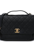 Caviar Quilted Large Business Affinity Flap Black