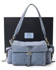 Nappa Medium Explore Shoulder Bag Aviation Blue