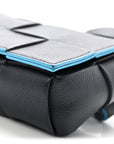 Grained Calfskin Intrecciato Cassette Belt Bag Deep Blue Pool