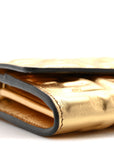 Vitello Catalan Mirror FF 1974 Embossed Continental Wallet on Chain Gold