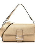 Cuoio Roma Sellerissima Nappa Sintetica Tape Stitch Baguette Platino
