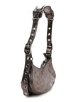 Metallic Agneau Arena Le Cagole Shoulder Bag XS Dark Bronze