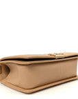 Caviar Chevron Quilted Medium Boy Flap Beige