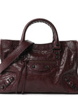 Agneau Arena Classic Hardware Small Le City Dark Burgundy