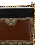 GG Supreme Monogram Calfskin Small Padlock Shoulder Bag Beige Black Cuir
