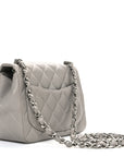Lambskin Quilted Mini Square Flap Grey