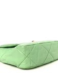 Goatskin Quilted Medium CHNL 19 Flap Light Green