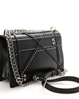Lambskin Multi Studded Medium D1ORama Flap Bag Black