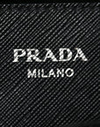Nylon Saffiano Top Handle Bag Black