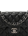Lambskin Quilted Mini Rectangular Flap Black