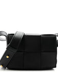 Lambskin Maxi Intrecciato Extra Mini Cassette Crossbody Bag Black
