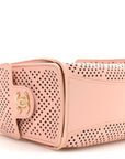 Perforated Calfskin Quilted Mini CHNL 25 Handbag Light Pink