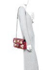 Monogram Multicolor Matelasse Diagonal Floral Embroidered Super Mini GG Marmont Shoulder Bag Red Blue Multicolor