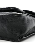 Crinkled Calfskin Matelasse Monogram Medium Niki Chain Satchel Black