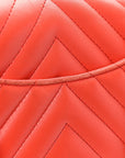 Lambskin Chevron Quilted Mini Rectangular Flap Red
