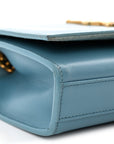 Smooth Calfskin Small Classic Monogram Kate Tassel Satchel Turquoise