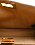 Chenille Suede Metal FF Small Peekaboo I SEE U Satchel Beige White