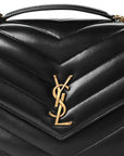 Lambskin Chevron Quilted Large LouLou Black